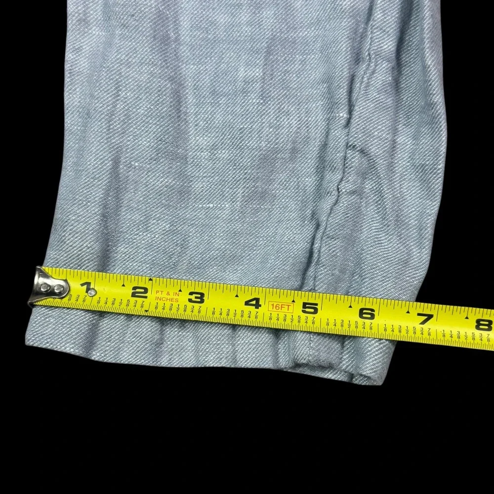 Porter & Ash 100% Linen Gray/Blue Straight Leg Pants Men's 36 (Fits 35x30) FLAW